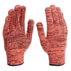 Перчатки трикотажные, акрил, усиленные, ПВХ-гель Протектор, цвет: коралл, 10 класс Сибртех
