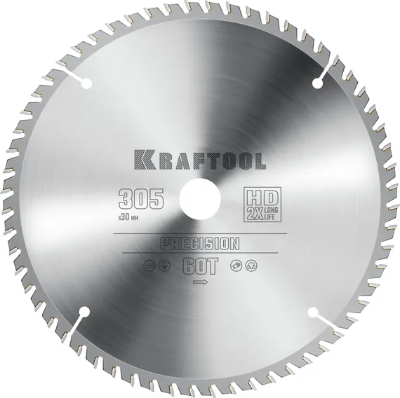 KRAFTOOL Precision, 305 х 30 мм, 60Т, пильный диск по дереву (36952-305-30)