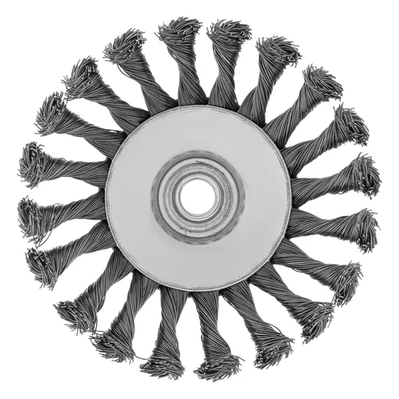 Щетка для УШМ, 125 мм, М14, "тарелка", крученая проволока 0.5 мм Matrix