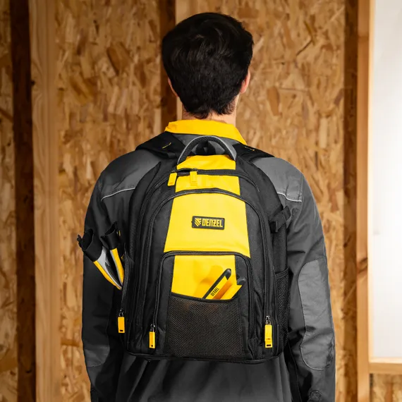 Рюкзак для инструмента, 365х190х430 мм, 3 отделения, 26 карманов Denzel