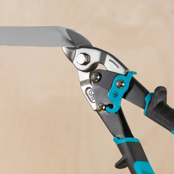 Ножницы по металлу "Piranha", 230 мм, прямой усиленный рез (Bulldog) сталь СrMo, двухкомпонентная рукоятка-ки Gross