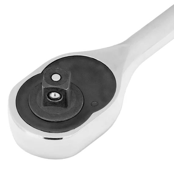 Ключ-трещотка 1/2", 45 зубьев, цельнометаллический, с быстрым сбросом, CrV, хром Сибртех