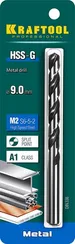 KRAFTOOL HSS-G, 9.0 х 125 мм, сталь P6M5, сверло по металлу (29651-9)