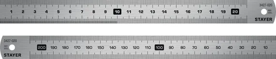 STAYER длина 0.2 м, нержавеющая линейка, Professional (3427-020)