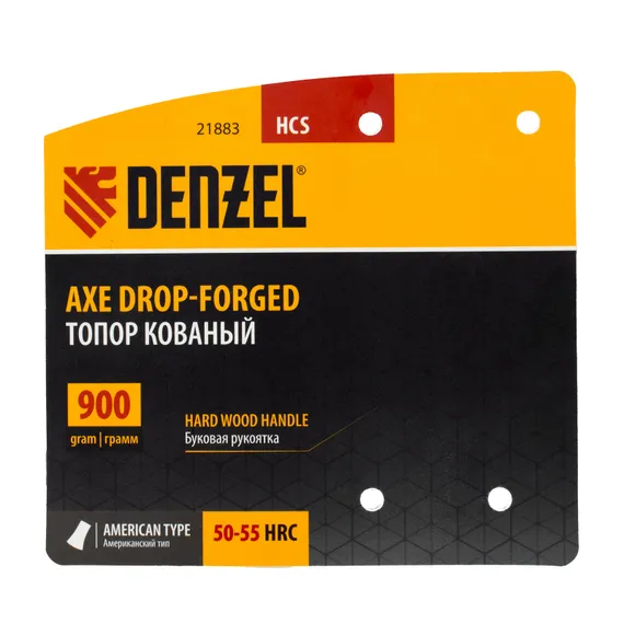 Топор кованый, 900 г, американский тип, буковая рукоятка, 430мм, EFP Denzel