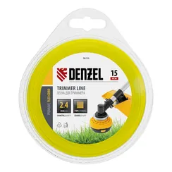 Леска для триммера, квадрат 2.4 мм х 15 м, блистер Flex cord Denzel