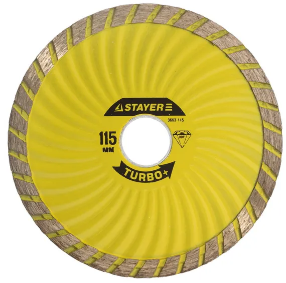 STAYER Turbo-Plus, 200 мм, (22.2 мм, 7 х 3.1 мм), сегментированный алмазный диск (3663-200)