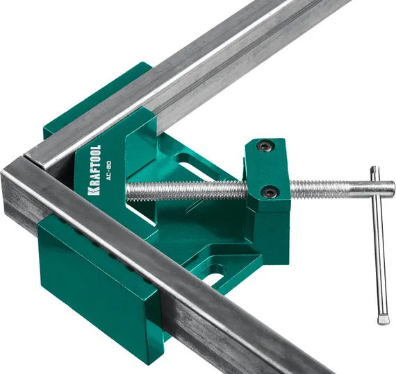 KRAFTOOL AC-80, глубина зажима 70 мм, мощная алюминиевая угловая струбцина (32202)