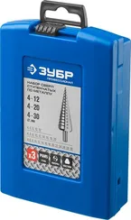 ЗУБР 4-30 мм, 3 шт, сталь Р6М5, набор ступенчатых сверл, Профессионал (29670-4-30-H3)