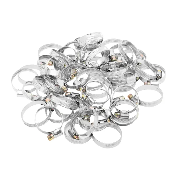 Хомуты металлические, Стандартное болтовое крепление 25-40 мм, 50 штук в упаковке, ширина 9 мм Сибртех