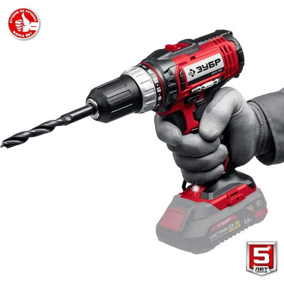 Дрель-шуруповерт, ЗУБР С1-18, 18 В, 40 Н·м, без АКБ, (ДШЛ-185)