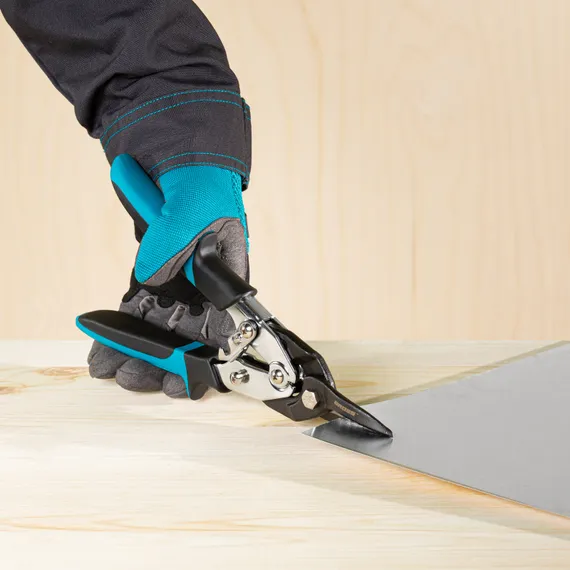 Ножницы по металлу"Piranha"усиленные, 255 мм, прямой рез, сталь СrMo, двухкомпонентные рукоятки Gross