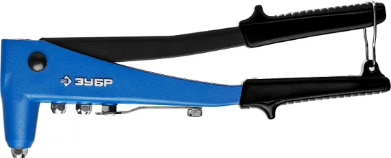 Заклепочник усиленный, ЗУБР ″ПРО-650″ 31192, d=2,4 / 3,2 / 4,0 / 4,8 мм - алюминий и сталь, d=2,4 / 3,2 / 4,0 - нерж сталь, литой корпус, Профессионал