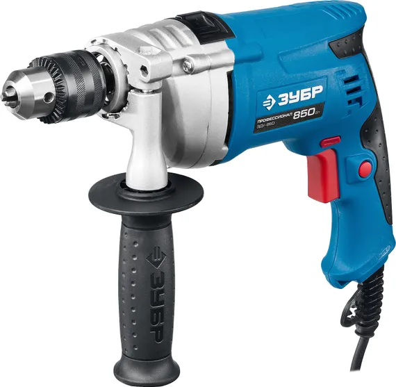 Ударная дрель, ЗУБР 850 Вт, 13 мм, мет. корпус, кейс, Профессионал (ЗДУ-850 ЭРМКМ2)