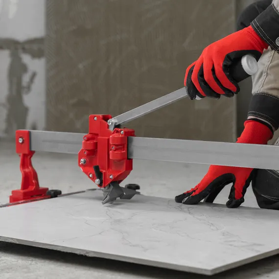 Плиткорез ручной монорельсовый 600 х 14 мм, ходовая каретка,9/4 рег. подшипников, литая станина// MTX