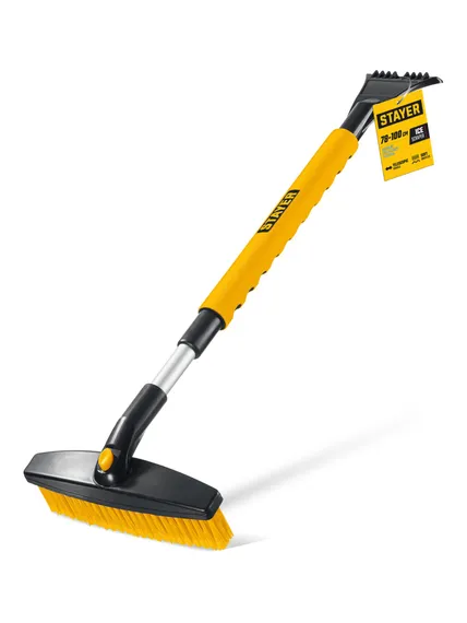 STAYER телескопическая щётка с поворотной головой от снега автомобильная, 805-1065 мм (61048)