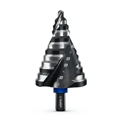 ЗУБР BLACK FORCE 6-52мм, 12 ступеней, винтовая проточка, сверло ступенчатое, ПРОФЕССИОНАЛ (29671-6-52-12)