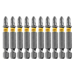 Бита PH2х50, сталь легированная S2, 10 шт., Е 6,3, шестигранный профиль, отрывная упаковка Denzel