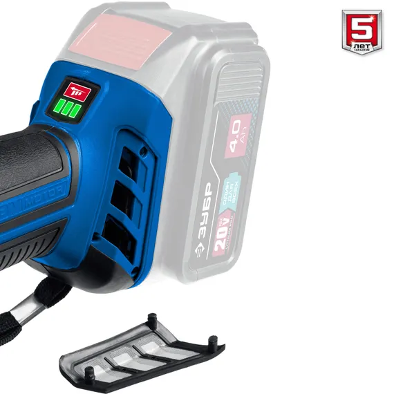 Бесщеточная аккумуляторная УШМ, ЗУБР Т7, 20 В, 125 мм, без АКБ,Профессионал (AB-125)