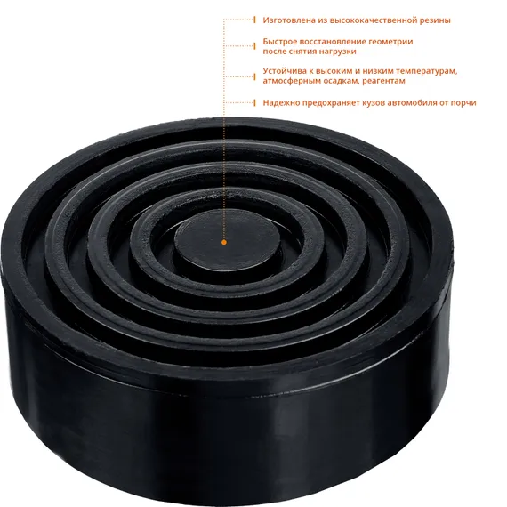 ЗУБР РШ-35, D105/H35 мм, резиновая опора для домкрата, Профессионал (43005-35)