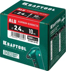 KRAFTOOL Alu (Al5052), 2.4 x 10 мм, 1000 шт, алюминиевые заклепки (311701-24-10)