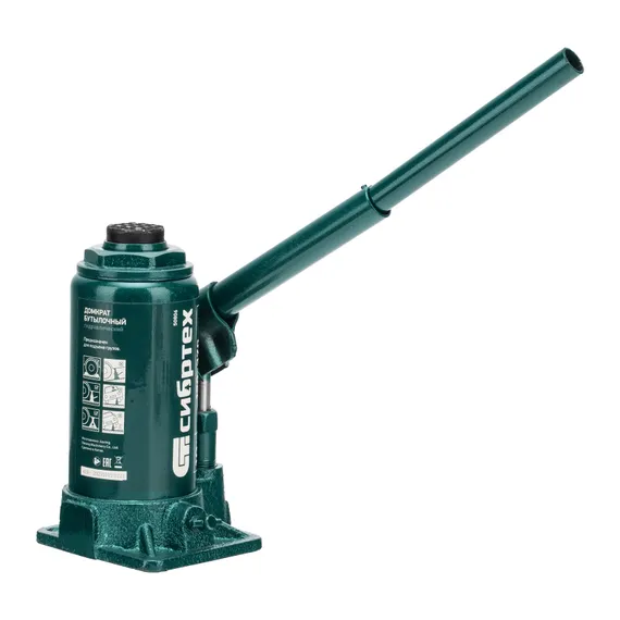 Домкрат гидравлический бутылочный, 10 т, 190-370 мм Сибртех