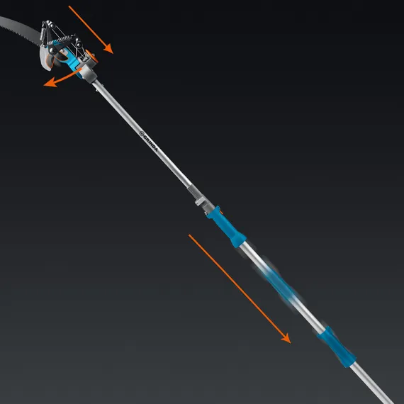 GRINDA GX-4000, длина 2-2,8 м, пила 350мм, рез до 30 мм, лезвия из нержавеющей стали, телескопический высоторез с пилой, PROLine (424530)