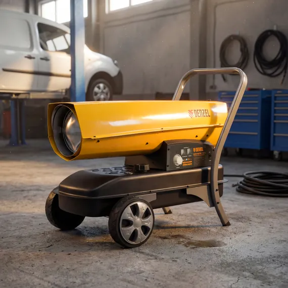 Дизельная тепловая пушка DHG-45i, 45 кВт, 1000 м3/ч, прямой нагрев, электронный термостат Denzel