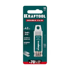 KRAFTOOL DOUBLE Сo-8 4.2х55мм, Сверло двухстороннее по металлу, сталь M42(+8%Co), класс А (29654-4.2-10)