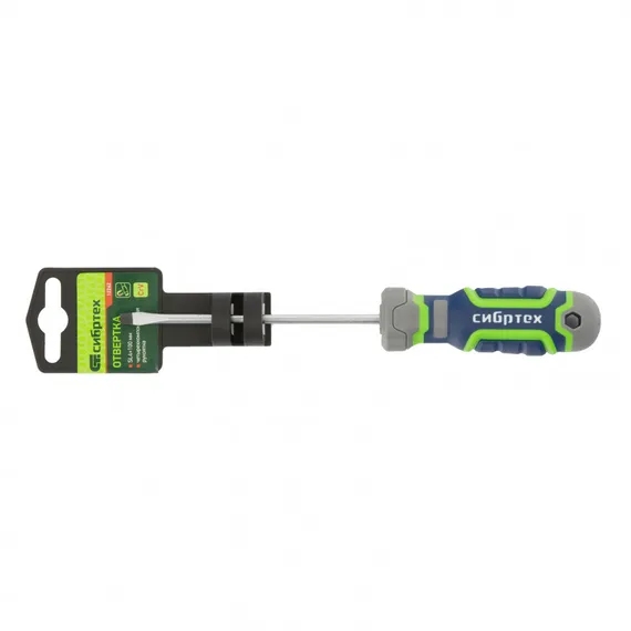 Отвертка SL4 х 100 мм, CrV, четырехкомпонентная рукоятка Сибртех