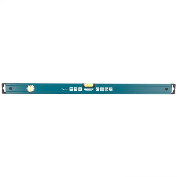 Уровень алюминиевый, 800 мм, магнит, 2 глазка, Magnetisch Gross