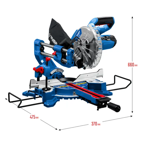 Пила торцовочная с протяжкой ЗУБР Профессионал d 216 х 30 мм 1800 Вт (ППТ-216-П)