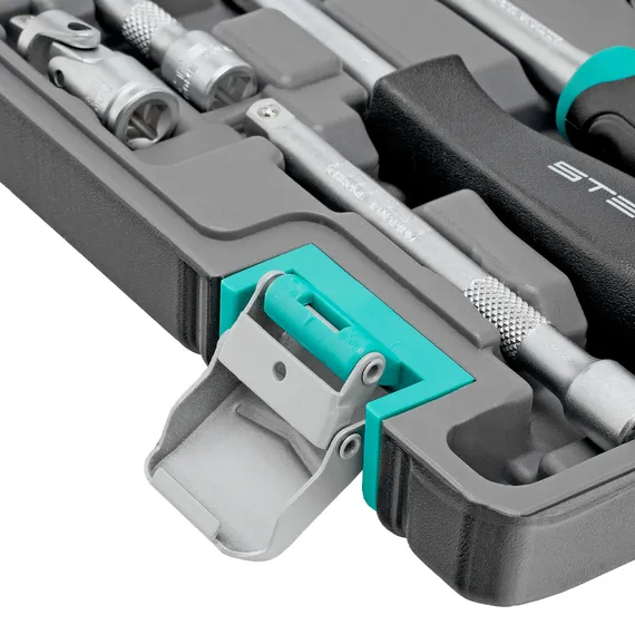 Набор инструментов, 1/4", CrV, пластиковый кейс 57 предметов Stels