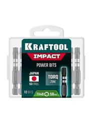 KRAFTOOL Impact TX 40, 50 мм, 10 шт, ударные биты (26195-40-50-S10)