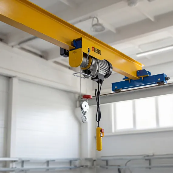 Тельфер электрический TF-800, 0.8 т, 1300 Вт, высота 12 м, 8 м/мин Denzel