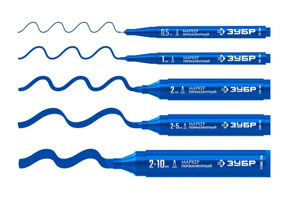 ЗУБР МП-50 синий, 0.5 мм перманентный маркер (06321-7)