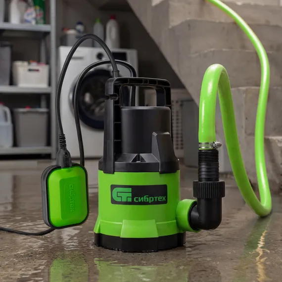 Дренажный насос для чистой воды СДН500-5, 500 Вт, напор 8 м, 8000 л/ч Сибртех