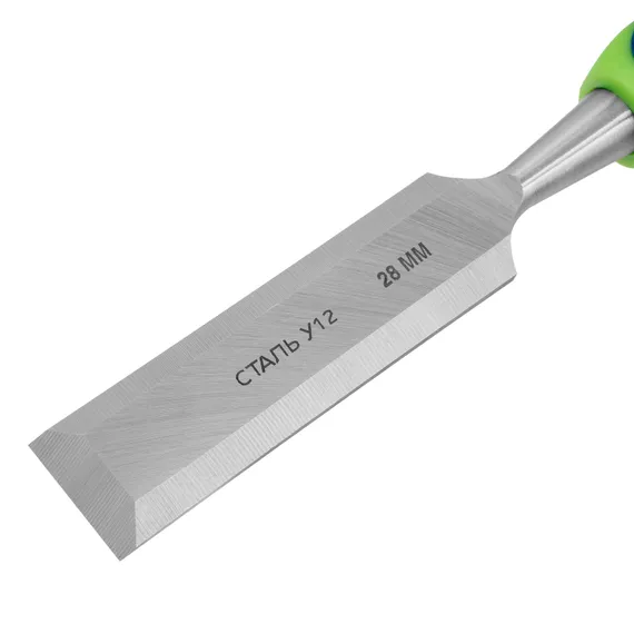 Долото-стамеска, 28 мм, двухкомпонентная рукоятка Сибртех