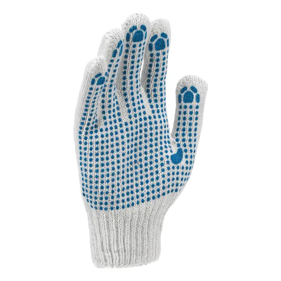 Перчатки трикотажные, х/б, 200 пар, ПВХ точка, 6 нитей, 10 класс Сибртех