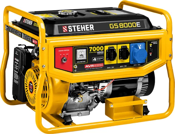 STEHER 7000 Вт, бензиновый генератор с электростартером (GS-8000E)