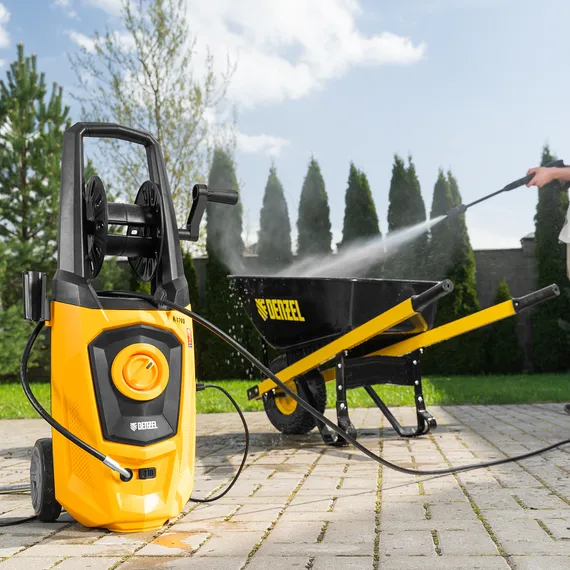 Моечная машина высокого давления R-170D, 2000 Вт, 170 бар, 360 л/ч, с барабаном Denzel
