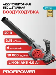 Воздуходувка аккумуляторная PROFIPOWER DWDUB-18V E0219