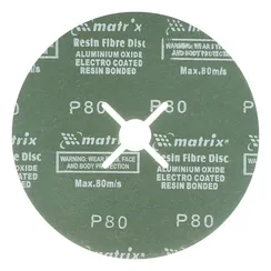 Круги фибровые 5 шт, Р 80, 180 х 22 mm Matrix
