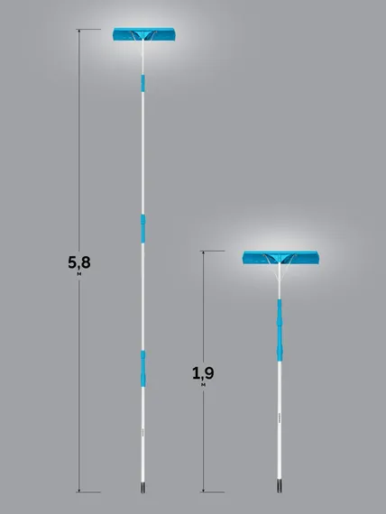 GRINDA скребок для удаления снега с крыши, телескопический,1,9 - 5,8 м, 620 мм, PROLine (39945)