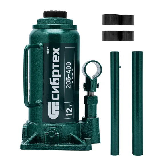 Домкрат гидравлический бутылочный, 12 т, 205-400 мм Сибртех