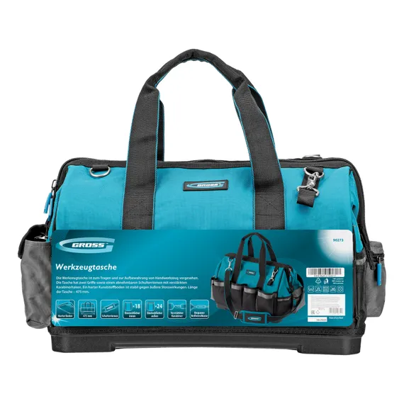 Сумка для инструмента HanD Werker, 42 кармана, дно пластик, наплечный ремень, 475 х 260 х 360 мм Gross