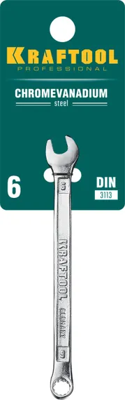 KRAFTOOL 6 мм, комбинированный гаечный ключ (27079-06)