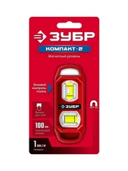 ЗУБР КОМПАКТ-2, 100 мм, пластиковый корпус, компактный магнитный уровень (3458)