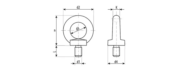 ЗУБР DIN 580, М12, 10 шт, кованый рым-болт, Профессионал (4-304315-12)