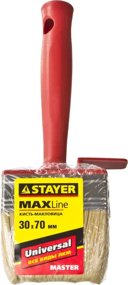 STAYER UNIVERSAL, 3 х 7 см, светлая щетина, пластмассовый корпус, все виды ЛКМ, макловица (01824-07)